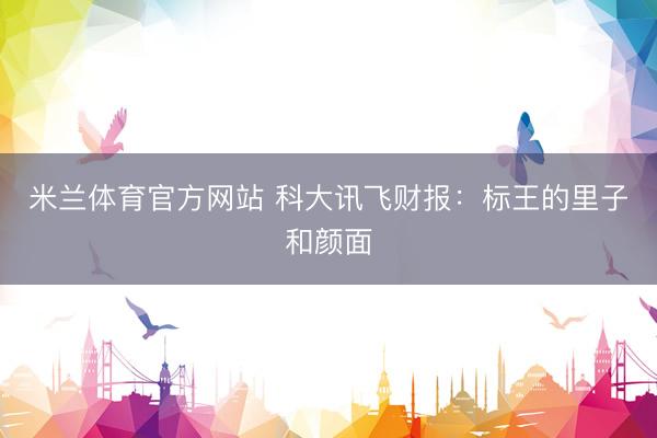 米兰体育官方网站 科大讯飞财报：标王的里子和颜面